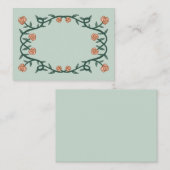 Chique Elegant Roos Lijst Botanische Bloemen Groen Plaatskaartje (Voorkant / Achterkant)