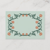 Chique Elegant Roos Lijst Botanische Bloemen Groen Plaatskaartje (Voorkant)
