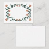 Chique Elegant Roos Lijst Botanische Bloemen Roze Plaatskaartje (Voorkant / Achterkant)