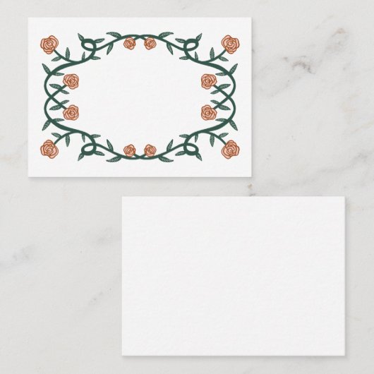 Chique Elegant Roos Lijst Botanische Bloemen Roze Plaatskaartje (Voorkant / Achterkant)