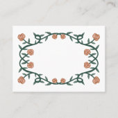Chique Elegant Roos Lijst Botanische Bloemen Roze Plaatskaartje (Voorkant)