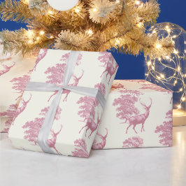 Chique Elegant Roze Herten in Bos Cadeaupapier