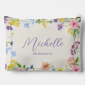 Chique Elegant Roze Lila Wildflowers Bruidsmeisje Etui (Achterkant)