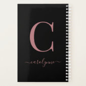 Chique Elegant Roze Rose Goud Monogram Naam Planner (Achterkant)