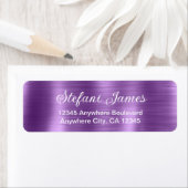Chique Elegant Script Metallic Paarse Label (Insitu)