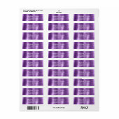 Chique Elegant Script Metallic Paarse Label (Full Sheet)