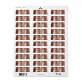 Chique Elegant Script Metallic Roos Gold Label (Full Sheet)