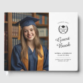 Chique Elegant Script School Embleem Graduation Pa Gastenboek (Voorkant)