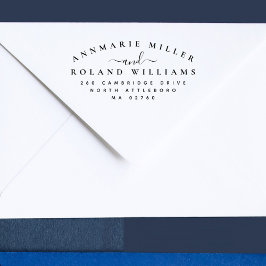 Chique Elegant Script Twee Achternamen Retouradres Rubberstempel