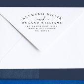 Chique Elegant Script Twee Achternamen Retouradres Rubberstempel