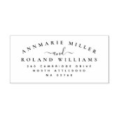 Chique Elegant Script Twee Achternamen Retouradres Rubberstempel (Afrduk)