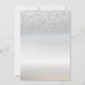 Chique Elegant Silver Glitter Bokeh Verloving Kaart (Achterkant)