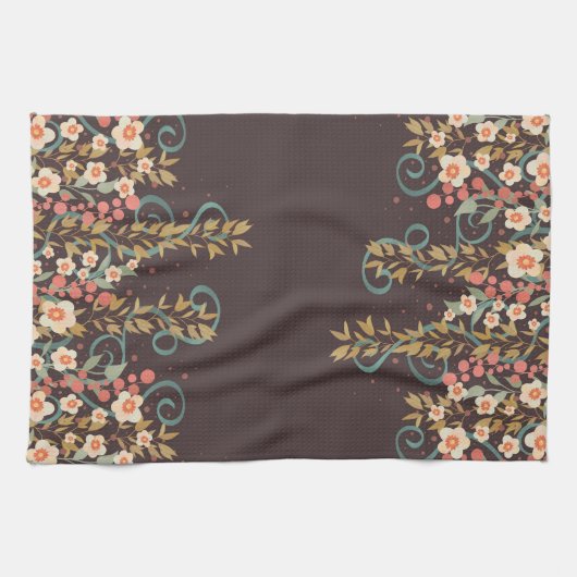 Chique Elegant Stijlvol  bloemenpatroon Theedoek (Horizontaal)