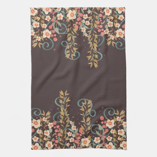 Chique Elegant Stijlvol  bloemenpatroon Theedoek (Verticaal)