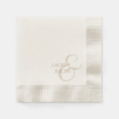 Chique & Elegant Taupe Script bruiloft Servet (Voorkant)