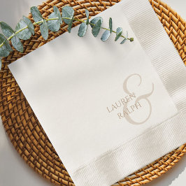 Chique & Elegant Taupe Script bruiloft Servet