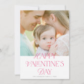 Chique Elegant Type Gelukkig Valentijnsdag Foto Feestdagenkaart (Voorkant)