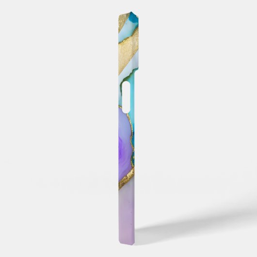 Chique Elegant Violet Blauw Marmer Case-Mate iPhone Case (Achterkant / Rechts)