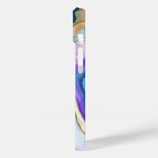 Chique Elegant Violet Blauw Marmer Case-Mate iPhone Case (Achterkant / Links)