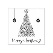 Chique & Elegant Vrolijk Kerstfeest | Kerstboom Rubberstempel (Afrduk)