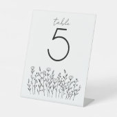 Chique Elegant Wildflower Eenvoudig Aangepast Tafe Reclamebord Met Voetstuk (Voorkant)