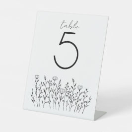 Chique Elegant Wildflower Eenvoudig Aangepast Tafe Reclamebord Met Voetstuk