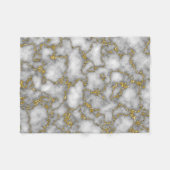Chique Elegant Wit en Goud Marmer Fleece Deken (Voorkant (Horizontaal))
