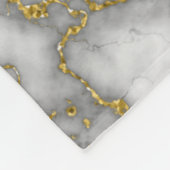 Chique Elegant Wit en Goud Marmer Fleece Deken (Hoek)