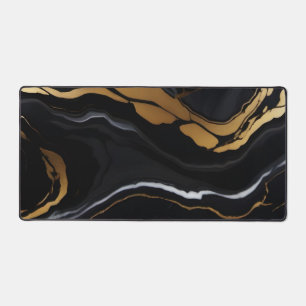 Chique Elegant zwart goudgeel Faux Marble Bureaumat