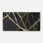 Chique Elegant zwart goudgeel Faux Marble Bureaumat (Voorkant)
