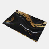 Chique Elegant zwart goudgeel Faux Marble Deurmat (Schuin)