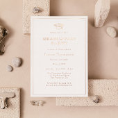 Chique Elegant Zwart & Roos Goud Afstudeerfeest Folie Uitnodiging