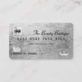 Chique Elegant Zwart Zilver Luxe Credit Kaart Logo Visitekaartje (Voorkant)