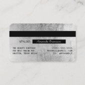 Chique Elegant Zwart Zilver Luxe Credit Kaart Logo Visitekaartje (Achterkant)