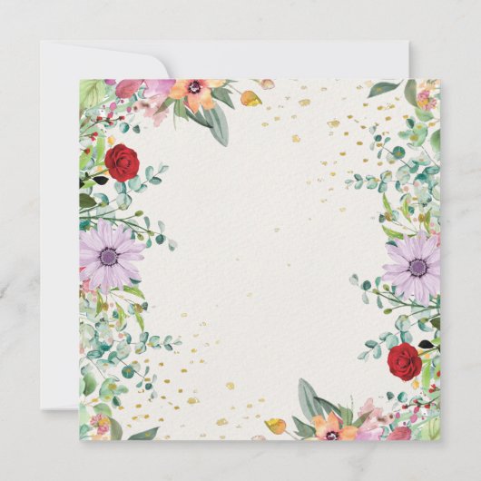 Chique Elegante Aquarel Veldbloemen Bloem Bruiloft Save The Date (Achterkant)