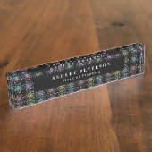 Chique Elegante Atoomstructuur Wetenschap Naambordje (Zijkant)