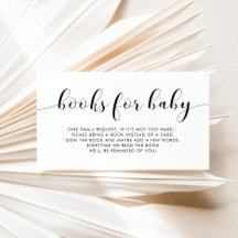 Chique elegante baby shower boek aanvraagkaart