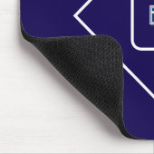 Chique elegante blauwe monogrammed muismat (Hoek)