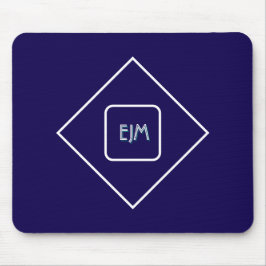 Chique elegante blauwe monogrammed muismat