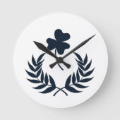 Chique Elegante Bloem Wit  Ronde Klok (Voorkant)