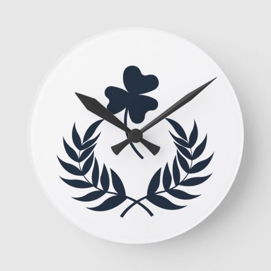 Chique Elegante Bloem Wit Ronde Klok (Voorkant)