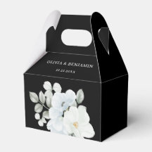 Chique Elegante Bloemen Zwart-wit Bruiloft