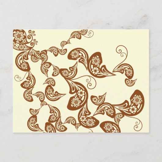 chique elegante bloemencorso bewaar de datum aankondigingskaart (Achterkant)