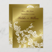  chique elegante bloemencorso bewaar de datum aankondigingskaart (Voorkant / Achterkant)