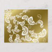  chique elegante bloemencorso bewaar de datum aankondigingskaart (Achterkant)