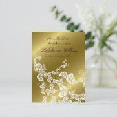  chique elegante bloemencorso bewaar de datum aankondigingskaart (Staand voorkant)