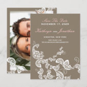  chique elegante bloemencorso bewaar de datum aankondigingskaart (Voorkant / Achterkant)