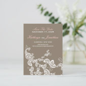  chique elegante bloemencorso bewaar de datum aankondigingskaart (Staand voorkant)