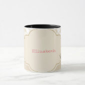 Chique Elegante Bloemendamask Rozen  Mok (Midden)