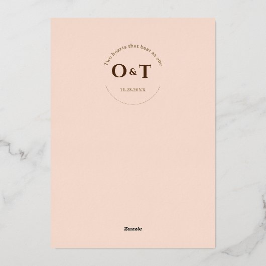 Chique Elegante Boho Stijl Bloemrijke Scriptie Bru Folie Uitnodiging (Achterkant)